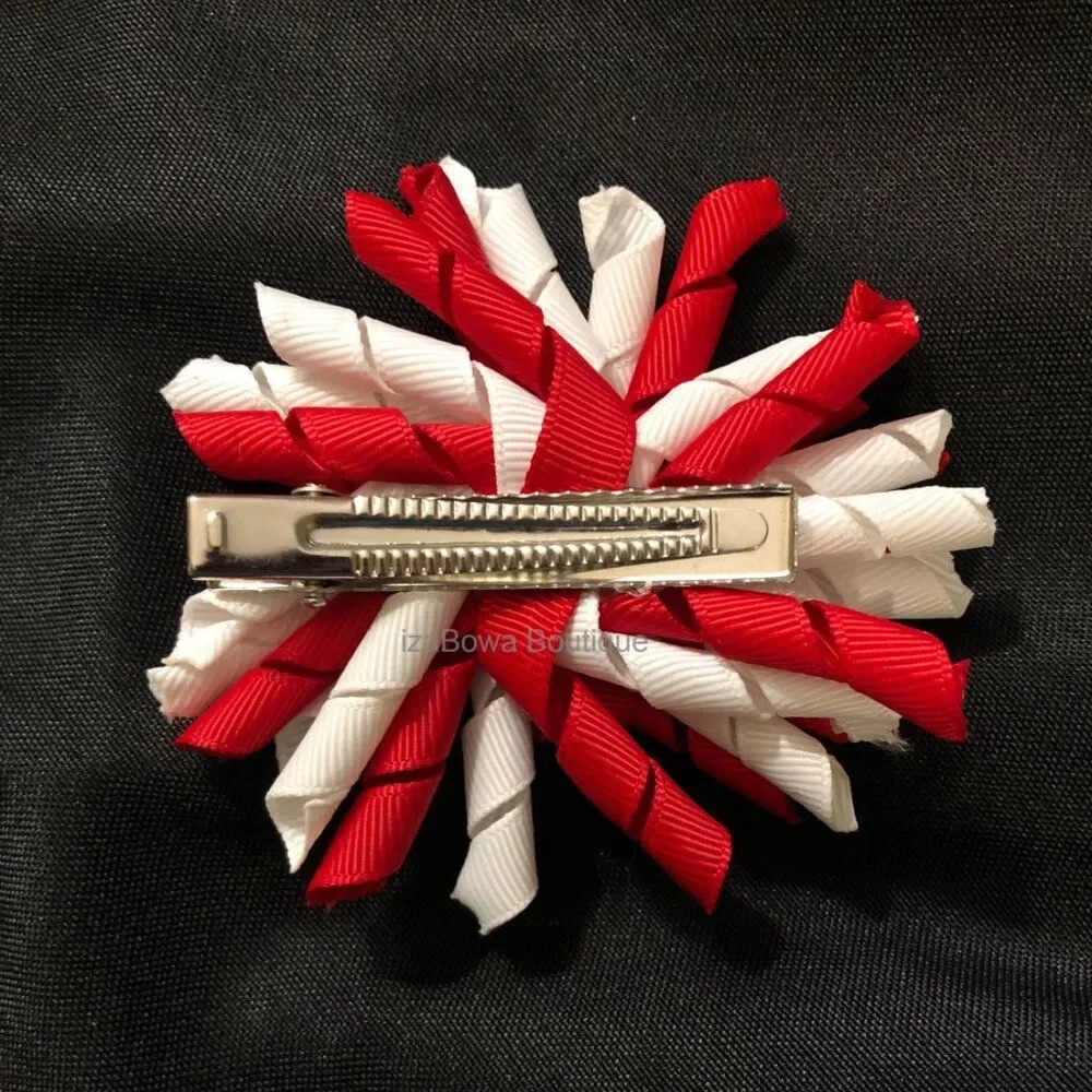 Red & White Korker Bow   4B2030  Handmade NWT Boutique
